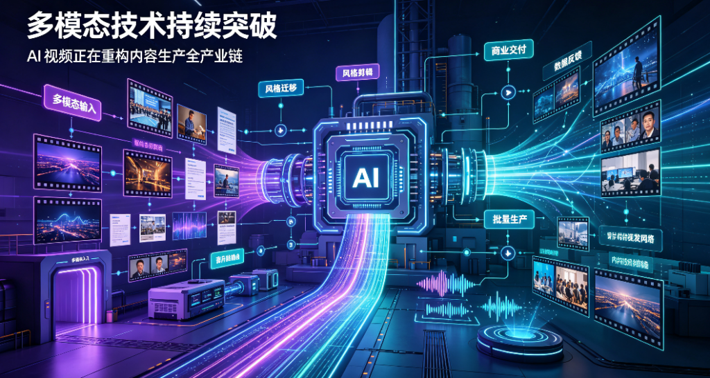 多模态技术持续突破，AI 视频正在重构内容生产全产业链