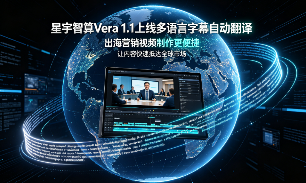 星宇智算 Vera 1.1 上线多语言字幕自动翻译，出海营销视频制作更便捷