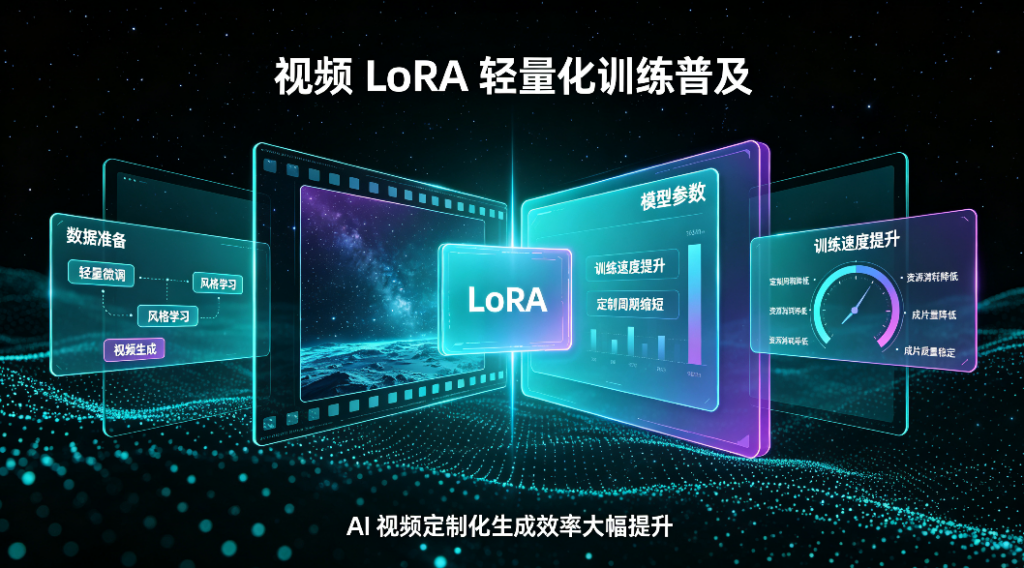 视频 LoRA 轻量化训练普及，AI 视频定制化生成效率大幅提升