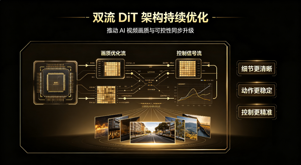 双流 DiT 架构持续优化，推动 AI 视频画质与可控性同步升级