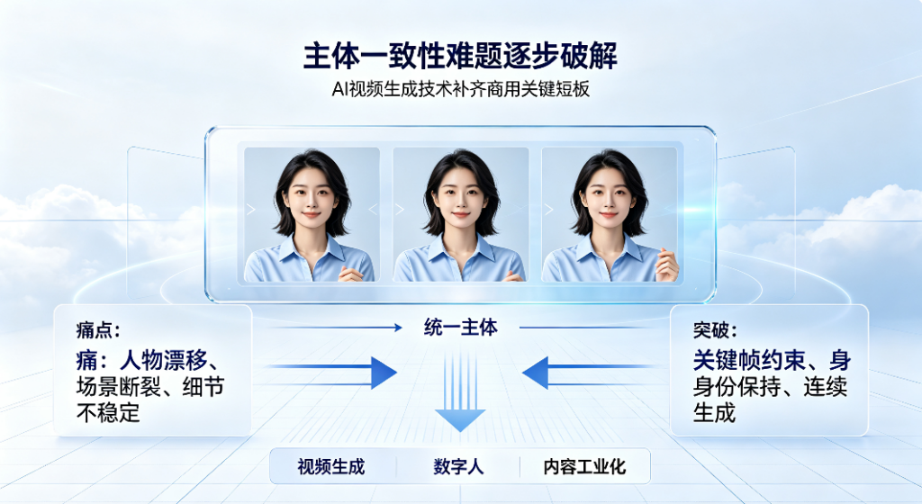 主体一致性难题逐步破解，AI 视频生成技术补齐商用关键短板