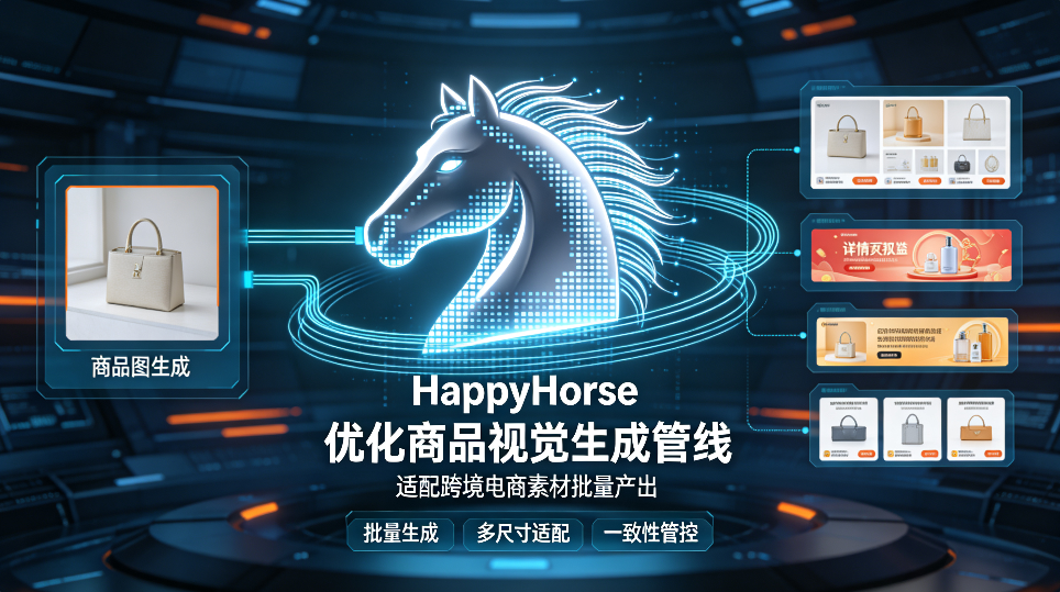 HappyHorse 优化商品视觉生成管线，适配跨境电商素材批量产出
