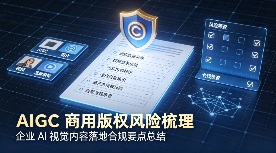 AIGC商用版权风险梳理：企业AI视觉内容落地合规要点总结