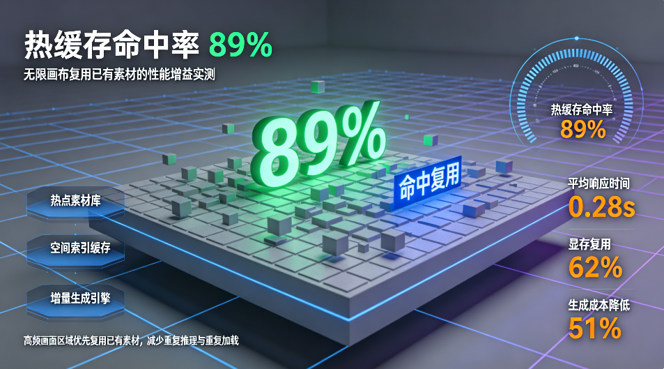热缓存命中率 89%：无限画布复用已有素材的性能增益实测
