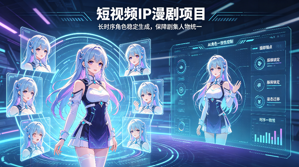 短视频IP漫剧项目：长时序角色稳定生成，保障剧集人物统一