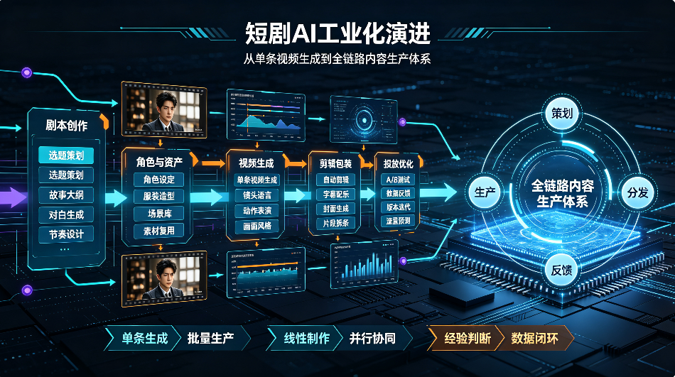 短剧AI工业化演进：从单条视频生成到全链路内容生产体系
