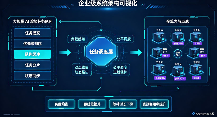大规模 AI 渲染任务队列设计：当一张无限画布跑在多节点算力上