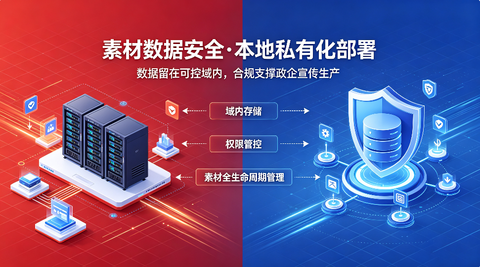 政企宣传素材生产：本地私有化部署保障全部素材数据不出域