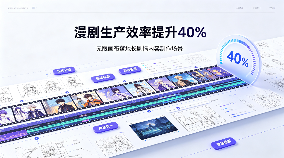 漫剧生产效率提升40%，无限画布落地长剧情内容制作场景