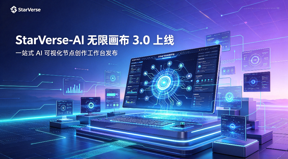 StarVerse-AI 无限画布 3.0 上线，一站式 AI 可视化节点创作工作台发布