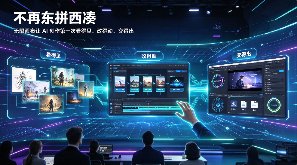 不再东拼西凑：无限画布让 AI 创作第一次”看得见、改得动、交得出”