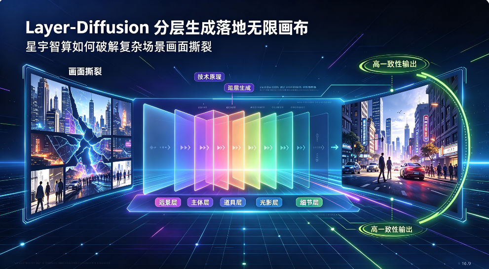 Layer-Diffusion 分层生成落地无限画布：星宇智算如何破解复杂场景 “画面撕裂”