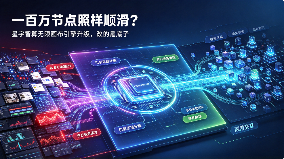 一百万节点照样顺滑？星宇智算无限画布引擎升级，改的是”底子”