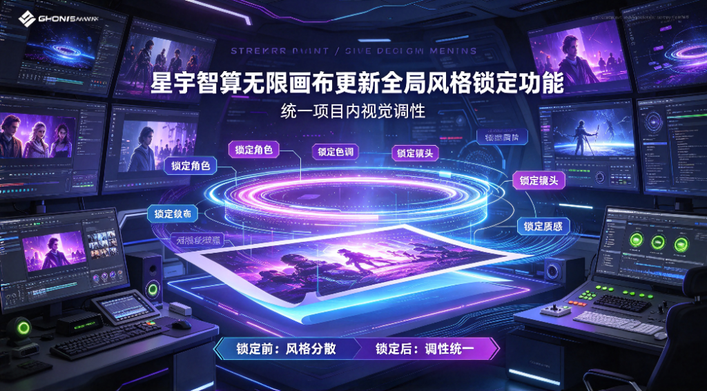 星宇智算无限画布更新全局风格锁定功能，统一项目内视觉调性