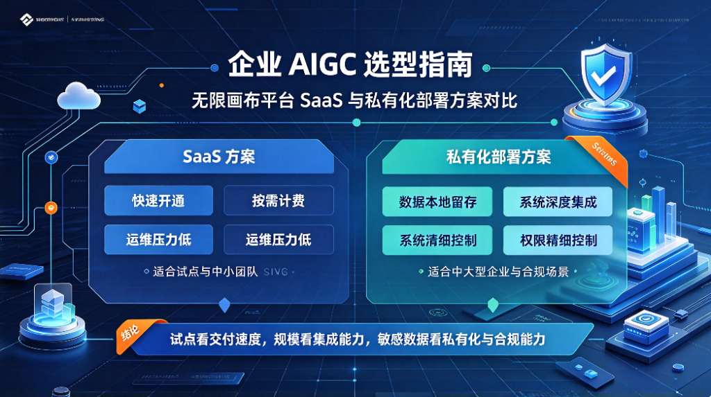 企业 AIGC 选型指南：无限画布平台 SaaS 与私有化部署方案对比