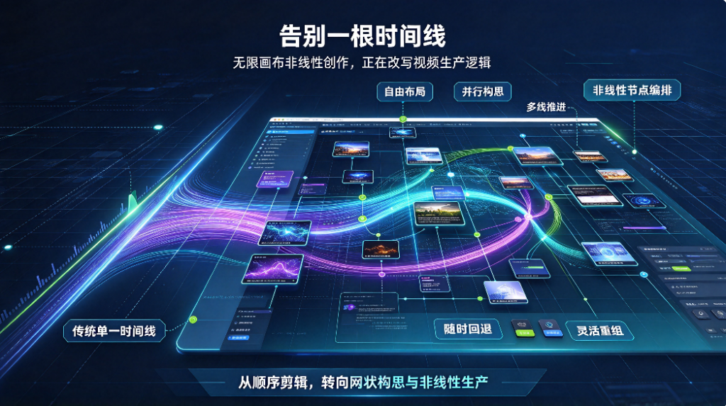 告别”一根时间线”：无限画布非线性创作，正在改写视频生产逻辑