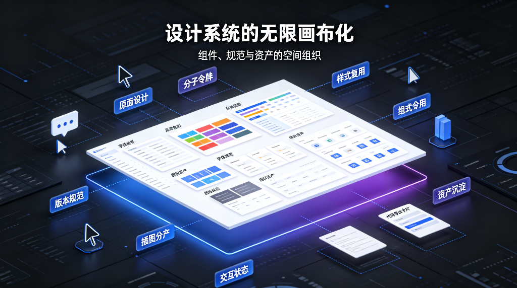 设计系统的无限画布化：组件、规范与资产的空间组织