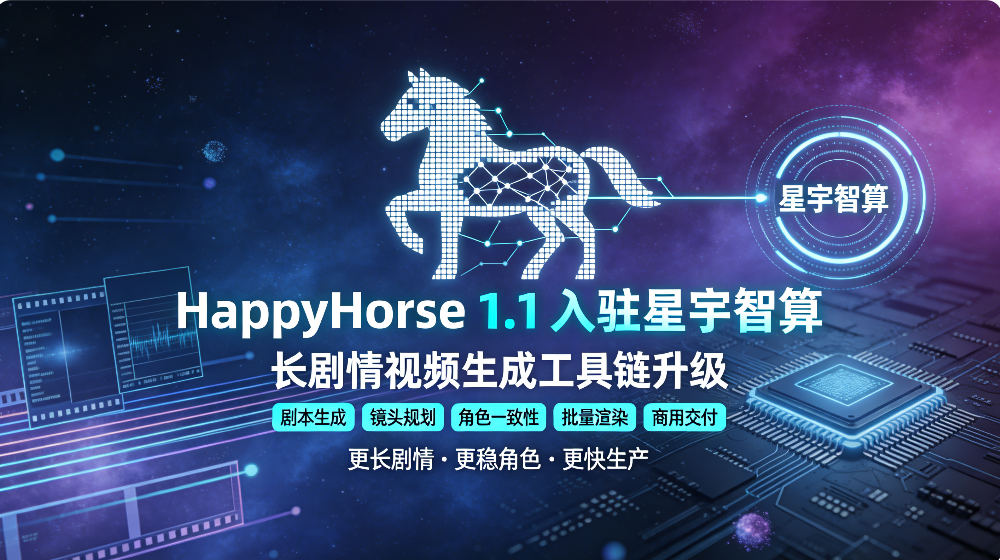 HappyHorse 1.1 入驻星宇智算：长剧情视频生成工具链升级