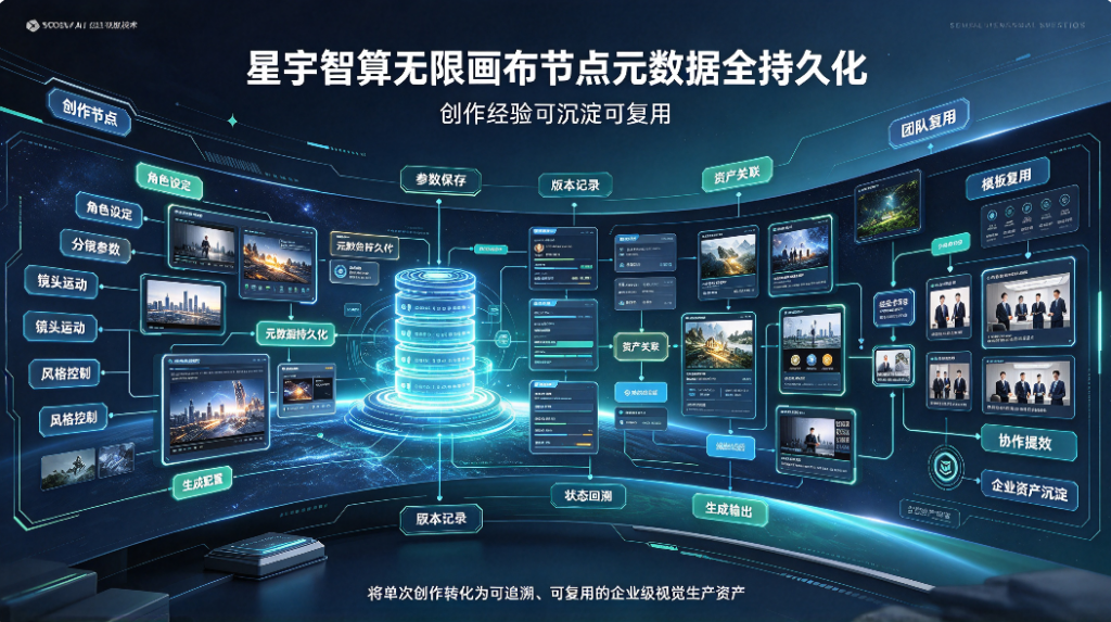 星宇智算无限画布节点元数据全持久化 创作经验可沉淀可复用