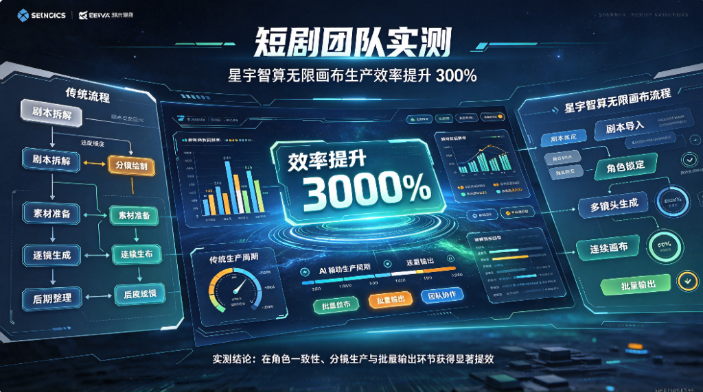 短剧团队实测：星宇智算无限画布生产效率提升 300%
