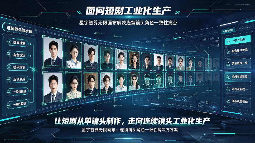 面向短剧工业化生产 星宇智算无限画布解决连续镜头角色一致性痛点