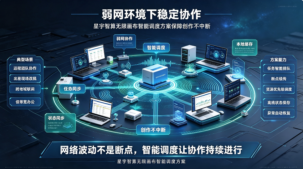 弱网环境下稳定协作 星宇智算无限画布智能调度方案保障创作不中断