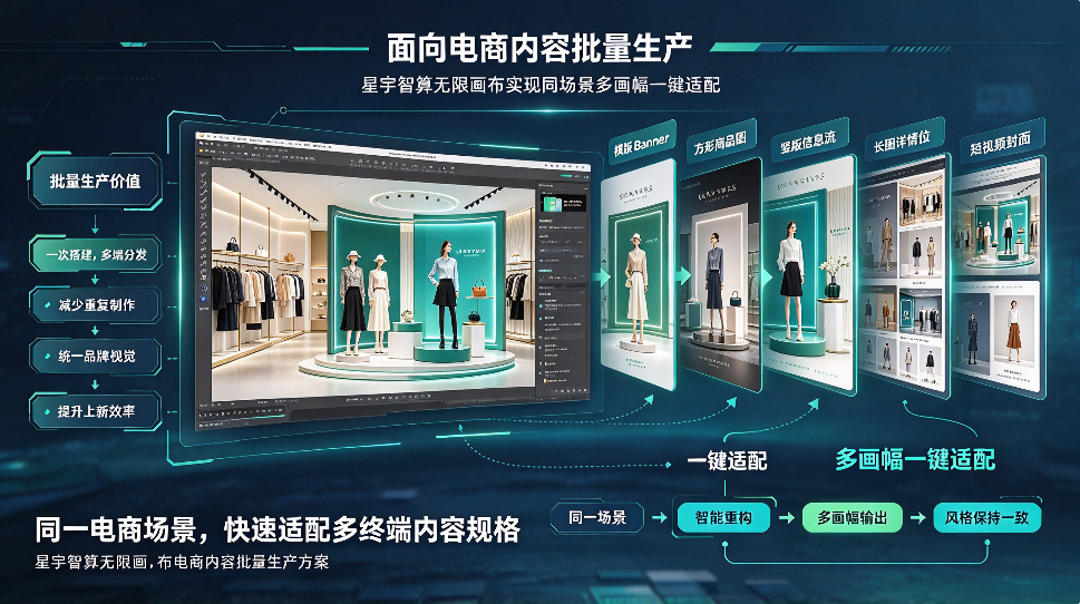 面向电商内容批量生产 星宇智算无限画布实现同场景多画幅一键适配
