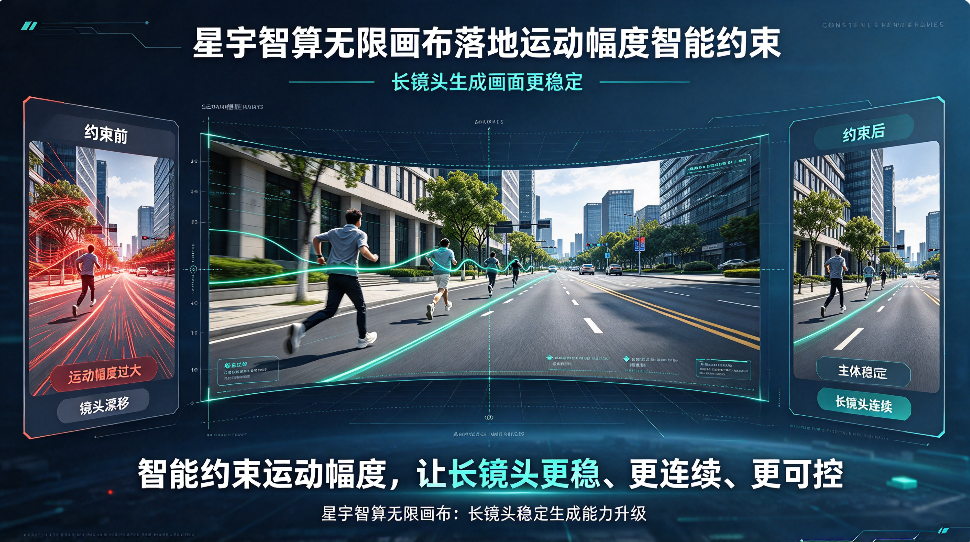 星宇智算无限画布落地运动幅度智能约束 长镜头生成画面更稳定