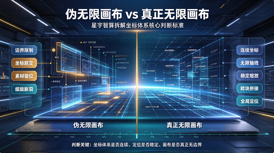 伪无限画布 vs 真正无限画布：星宇智算拆解坐标体系核心判断标准