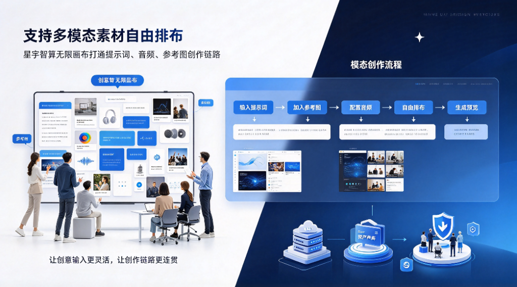 支持多模态素材自由排布 星宇智算无限画布打通提示词、音频、参考图创作链路
