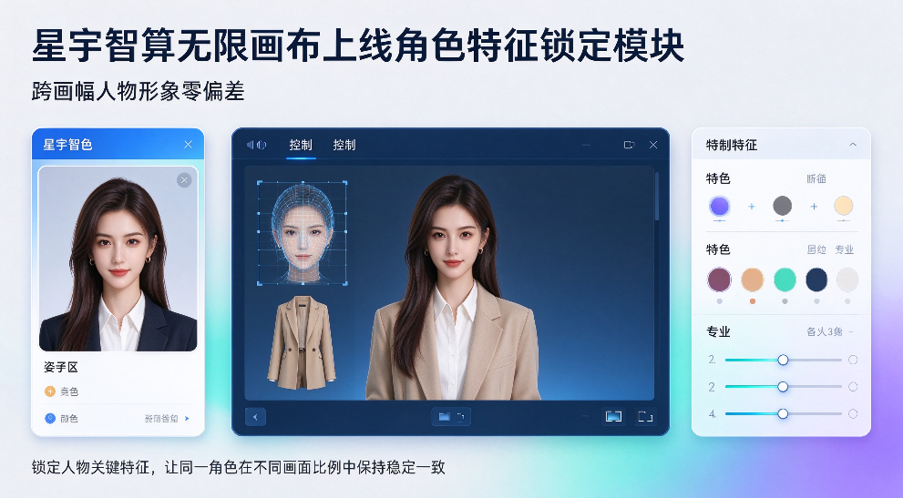 星宇智算无限画布上线角色特征锁定模块 跨画幅人物形象零偏差