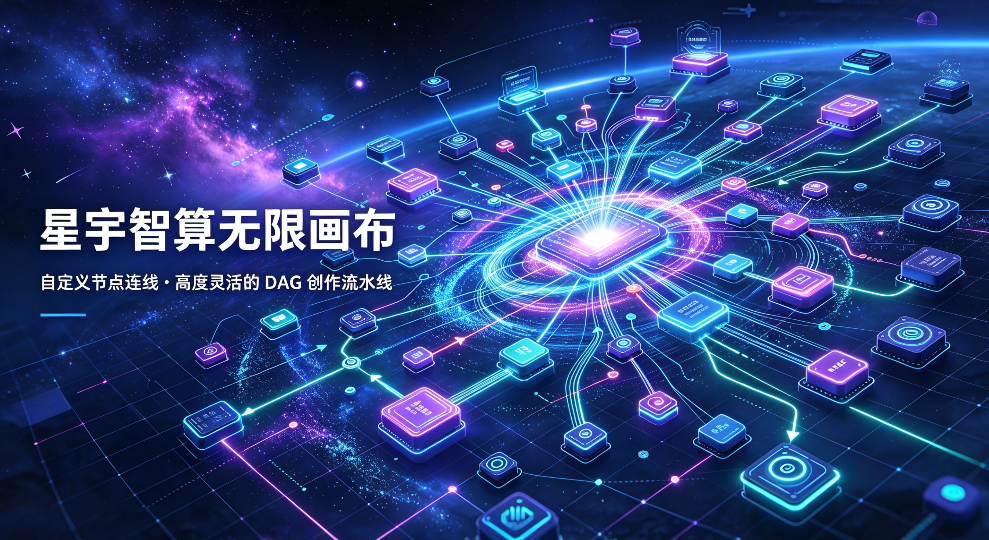 支持自定义节点连线 星宇智算无限画布打造高度灵活的 DAG 创作流水线