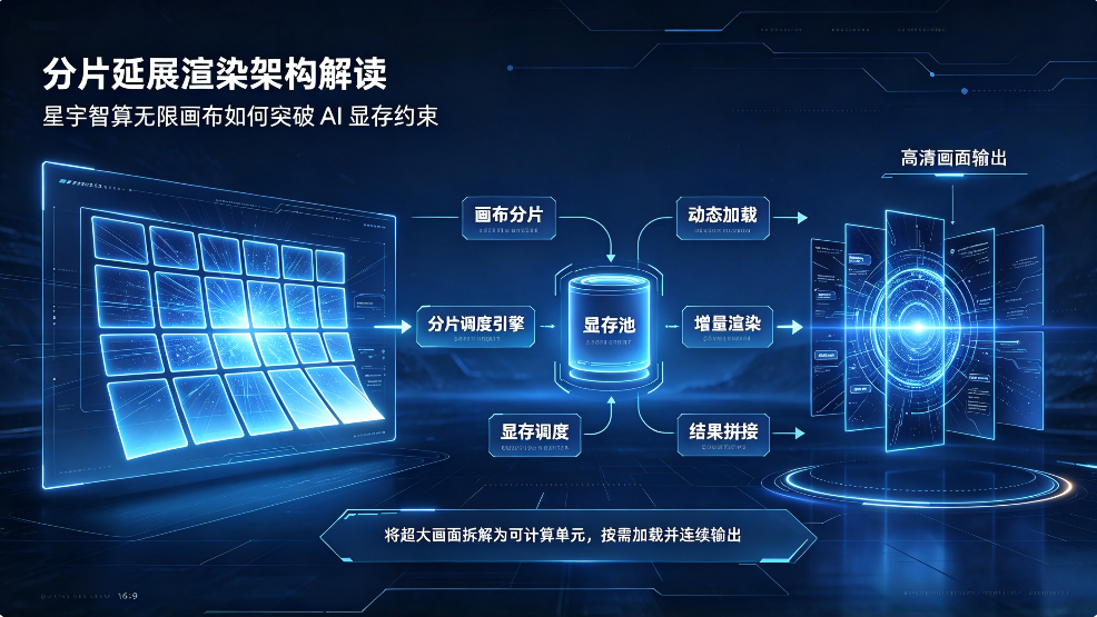 分片延展渲染架构解读：星宇智算无限画布如何突破 AI 显存约束