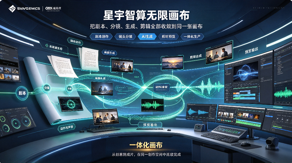 星宇智算无限画布：把剧本、分镜、生成、剪辑全部收敛到同一张画布